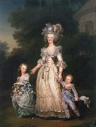 Queen Mary Antoinette with sina tva baby in Triangle park, Adolf-Ulrik Wertmuller